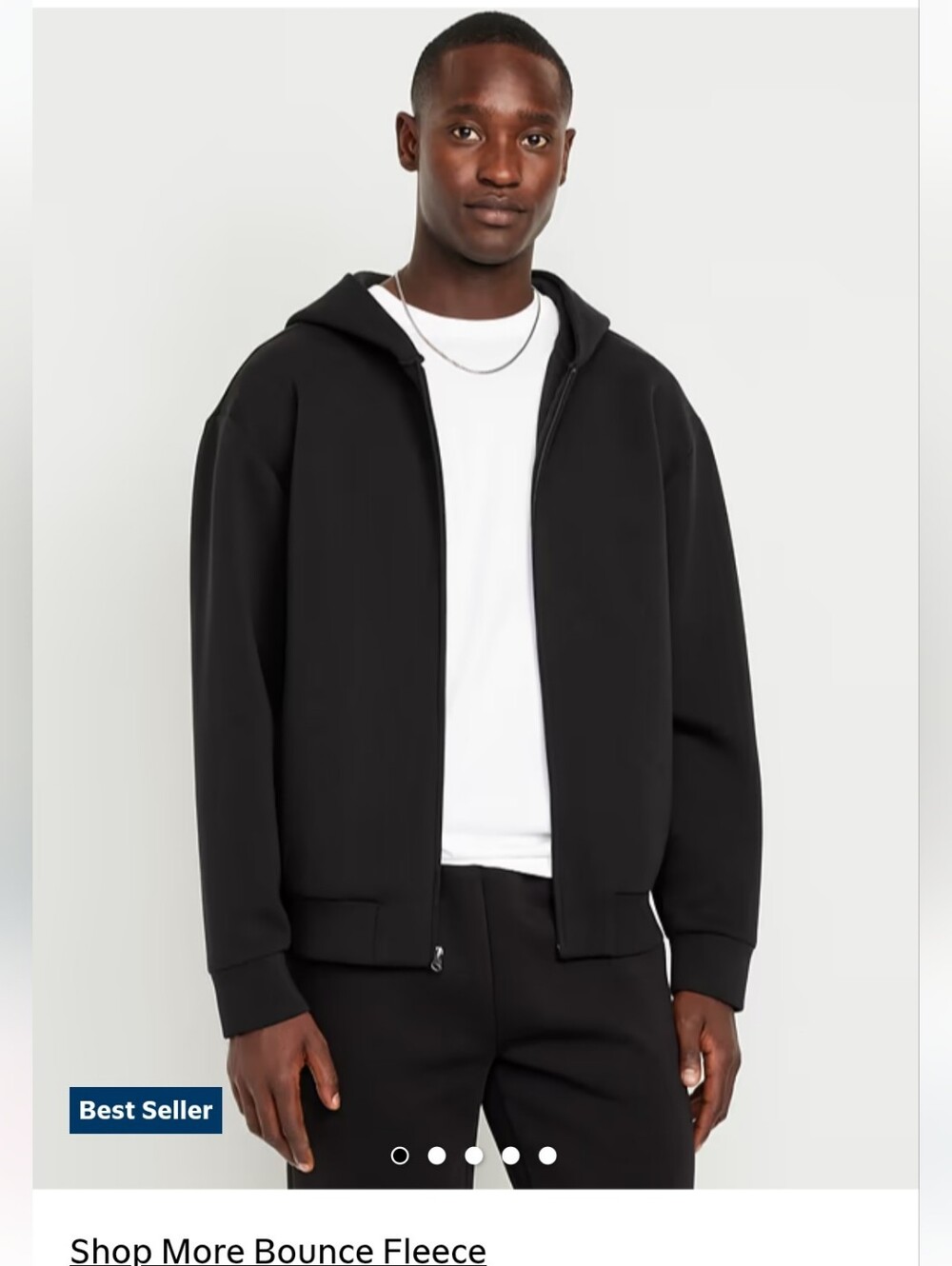 Old Navy Black Full-Zip Hooded Sweater